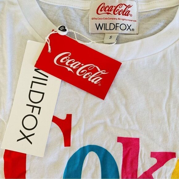 Wildfox x Coca-Cola Coke Stellar Graphic Distressed T-Shirt Sz S NWT - Picture 10 of 12